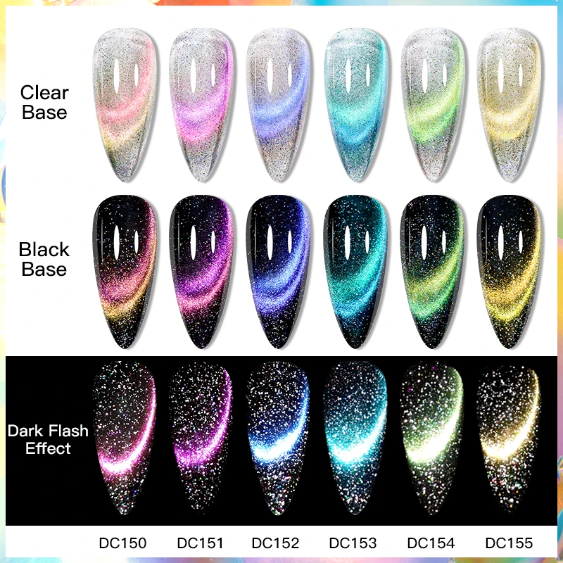 Mtssii 7ml Summer Candy Cat Eye Gel Nail Polish Soak Off UV LED Fluorescent Chameleon Double Light Magnetic Nail Gel Polish