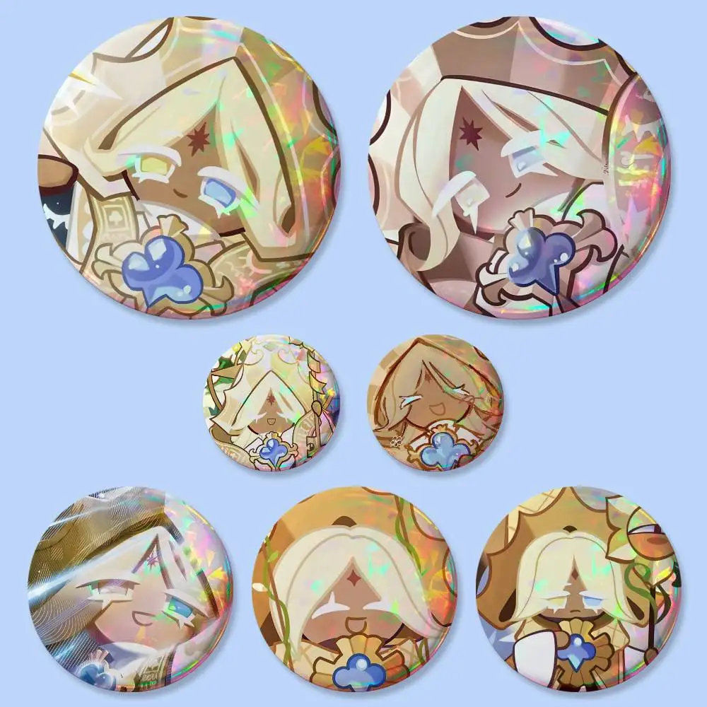 1pc Cartoon Pure Vanilla Cookie Badges 25 32 44 58 75 mm Round Cosplay Pin Bag Decor Fans Collect Friends Gifts Brooch Souvenir