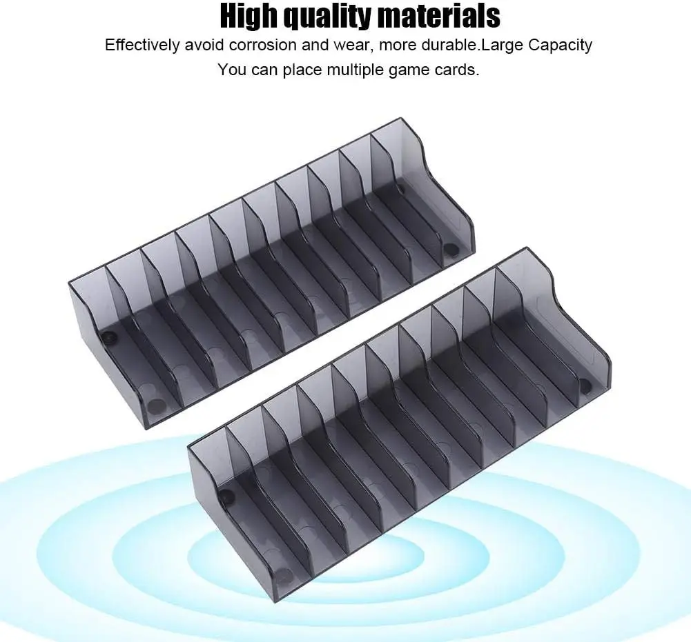 حامل تخزين قرص الألعاب PS4/Slim/Pro 10، حامل صندوق ألعاب صلب أسود لملحقات ألعاب PS4، قطعتان.