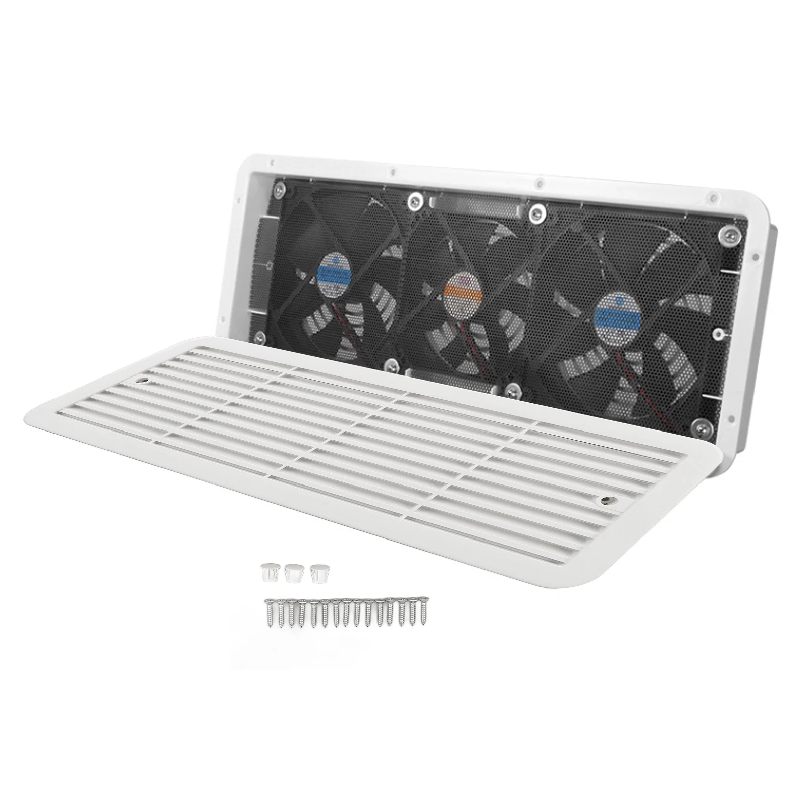 

Rv Refrigerator Cooling Fan RV Side Vent Fan Heat Dissipation Three Fans Anti Aging Efficient 12V for Motorhome Yacht