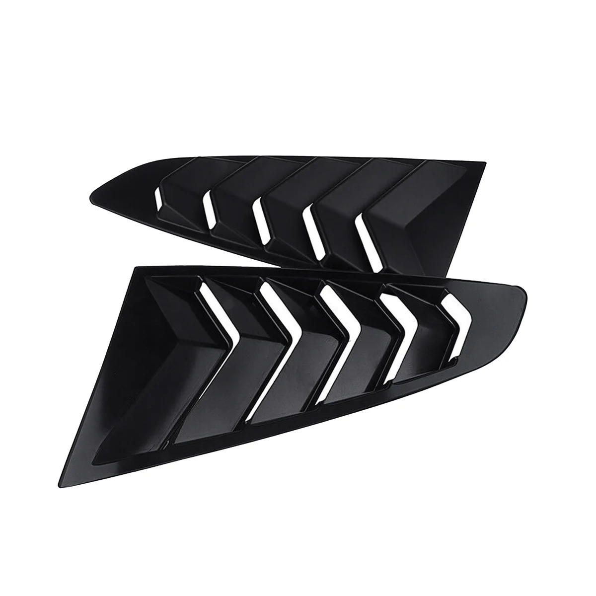 Matte Black Rear Side Vent Quarter Window Louver Shutter Cover Trim for 2015-2022 Ford Mustang