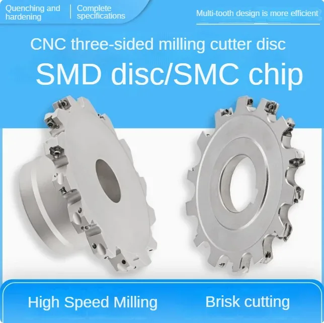 

SMD sleeve type three sided milling cutter disc SMC saw blade milling cutter head CNC slotting installation MPHT series inserts