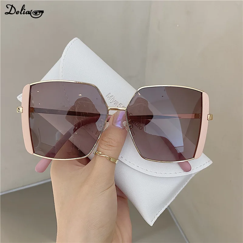 2024 Summer New Fashion Vintage Sunglasses Women Big Frame Retro Blackout Sun Glasses Female Ins Popular Colorful Luxury Eyewear