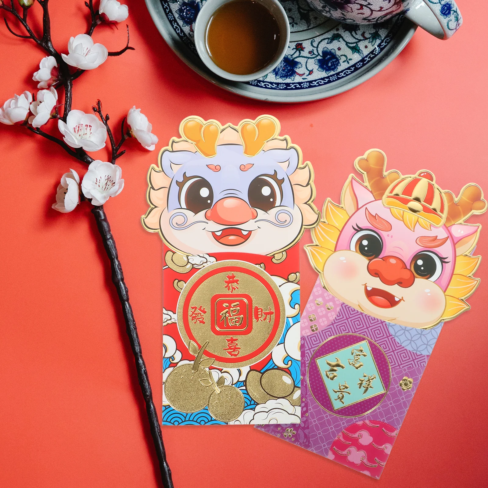 

18 Pcs Lucky Money Red Envelope Chinese Festival Envelopes Bag Style Paper New Year's