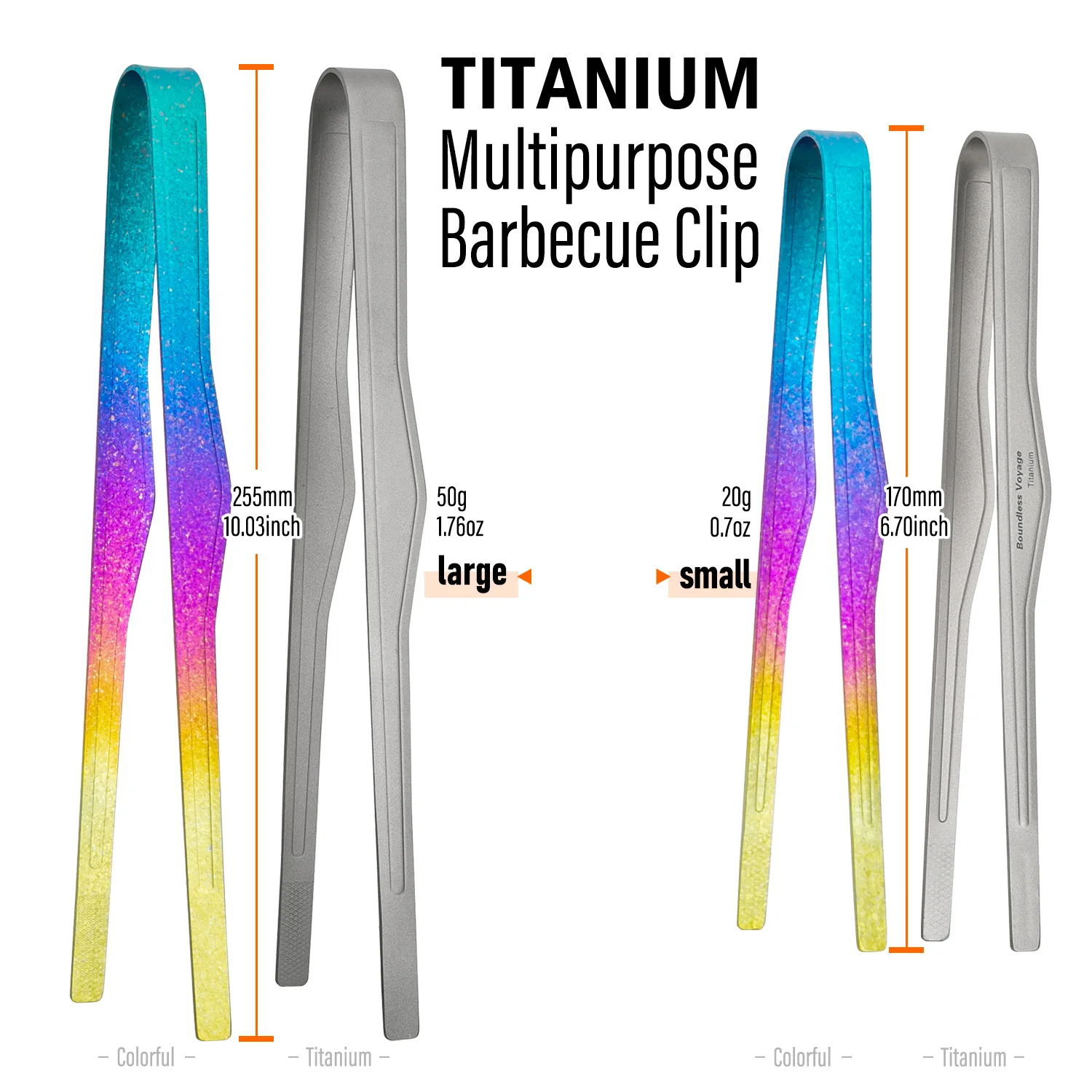 

TiTo Pure Titanium Bbq Cookware Antiscalding Tweezer Toast Tongs Tea Cup Clip Outdoor Rainbow Titanium Ultralight Steak Tongs