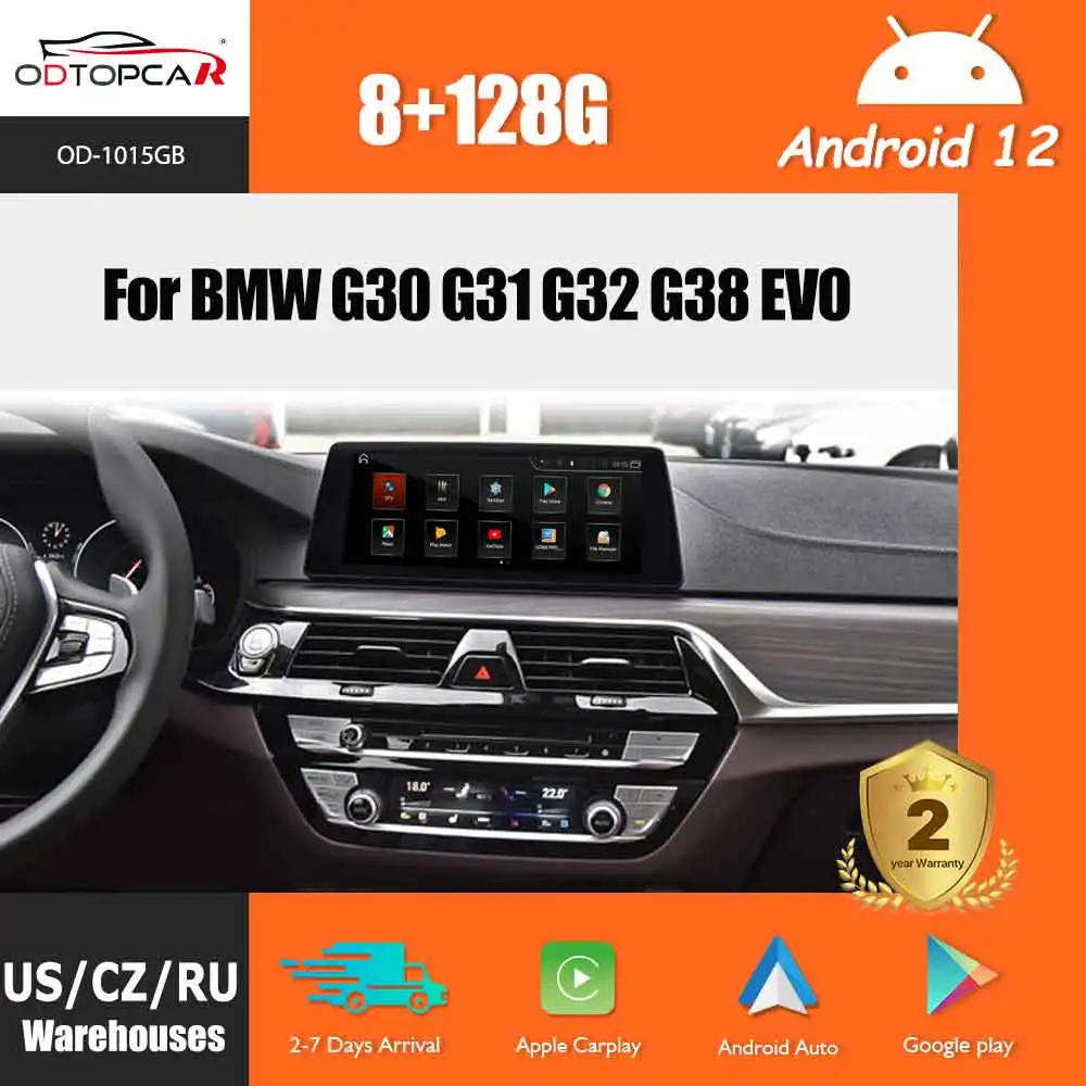 

Odtopcar 10.25" Android 11 Car Stereo for BMW 5 6 Series M5 G30 G31 G32 G38 F90 2016- EVO GPS Naviagtion Carplay Auto DSP DAB