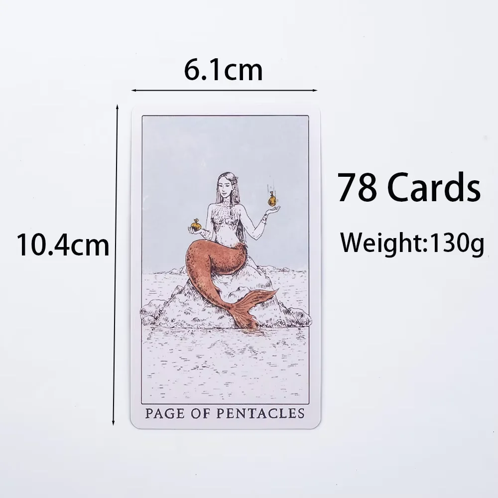 Tempest Tarot Deck 78 Cards Ocean Nautical Theme Mermaid Sea Monster Vintage Hand Drawn Divination Oracle Cards