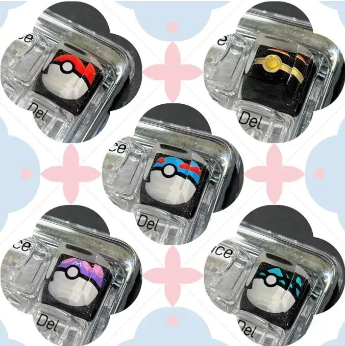 

Pokemon Ball Pokeball Great Master Ultra Safari Ball Pokemon Keycap Mechanical Keyboard Resin Transparent Keycap Gift No.8