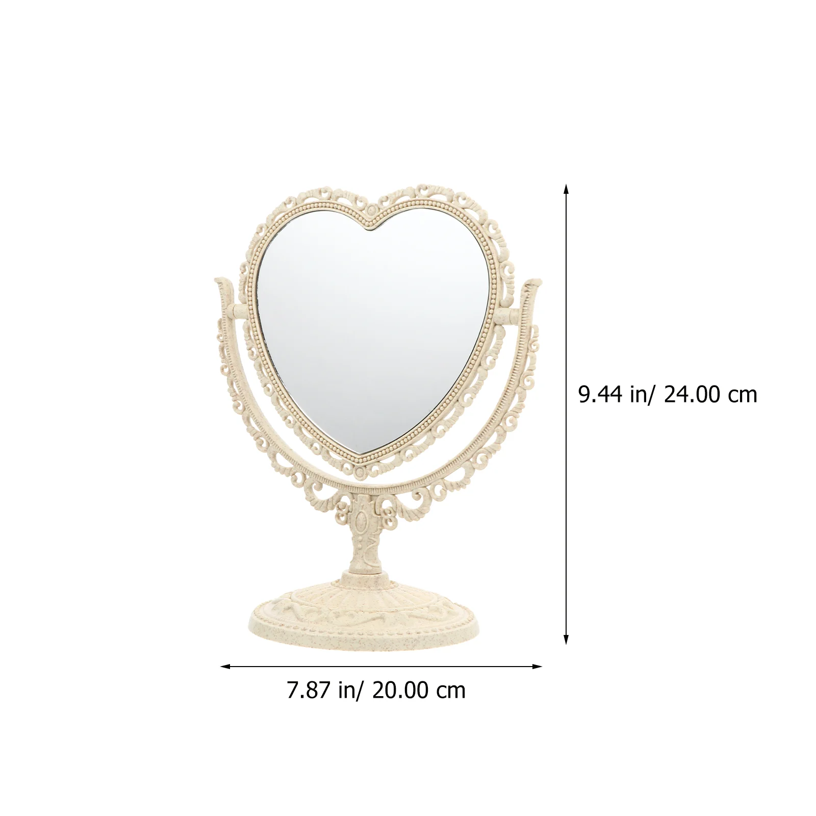 Retro Vanity Mirror Vintage Tabletop Makeup Desktop Swivel Elegant Decor Dresser Travel Kit