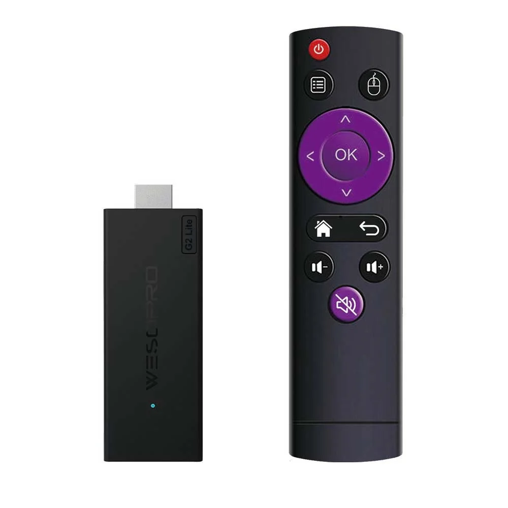 WESOPRO Android TV Stick G2 Lite Smart IPTV Dongle 1GB RAM 8GB ROM 2.4GHz 5.0GHz Wifi 4K Dekodowanie Streaming Media VS Fire Stick — 2