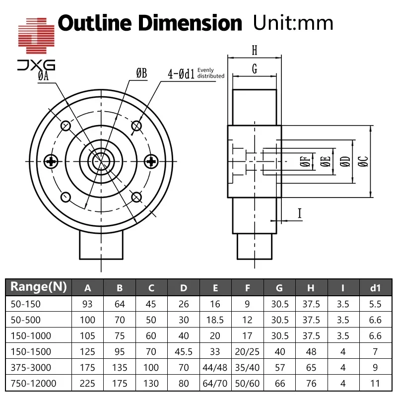 0-100KN Alloy Steel Load Cell, Precision Tension & Compression Sensor for Force Measurement