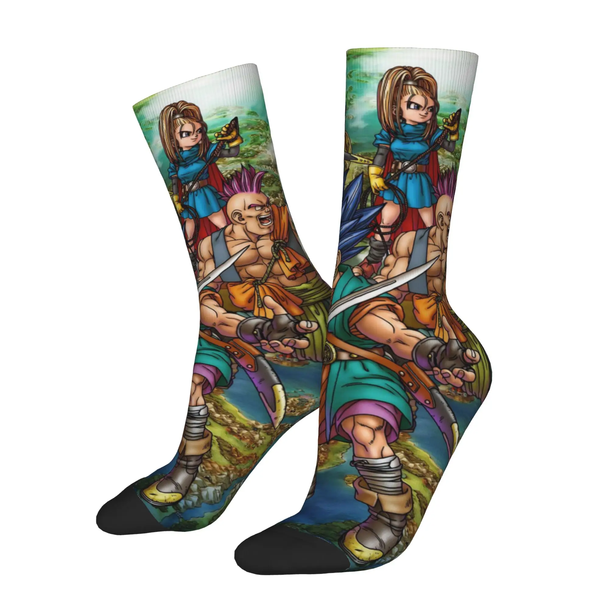 Dragons Quests Game Socks Men's Women's Anlace Hero Erdrick Slime Socks Novelty Spring Summer Autumn Winter Middle Tube Socks