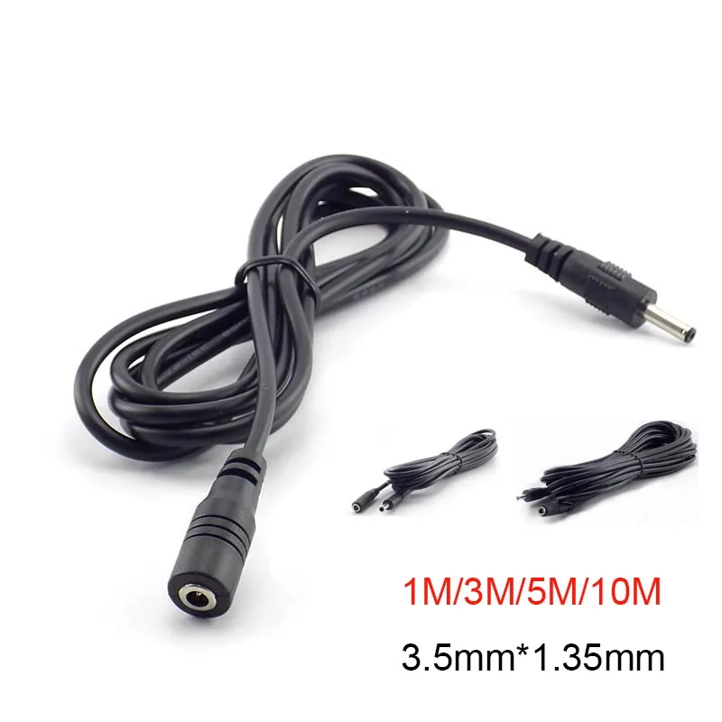 1/1.5/3/5/10M DC Male Female Extension cable wire Cord 3.5mmx1.35mm AV video Camera Adapter extend Connector plug Cables CCTV