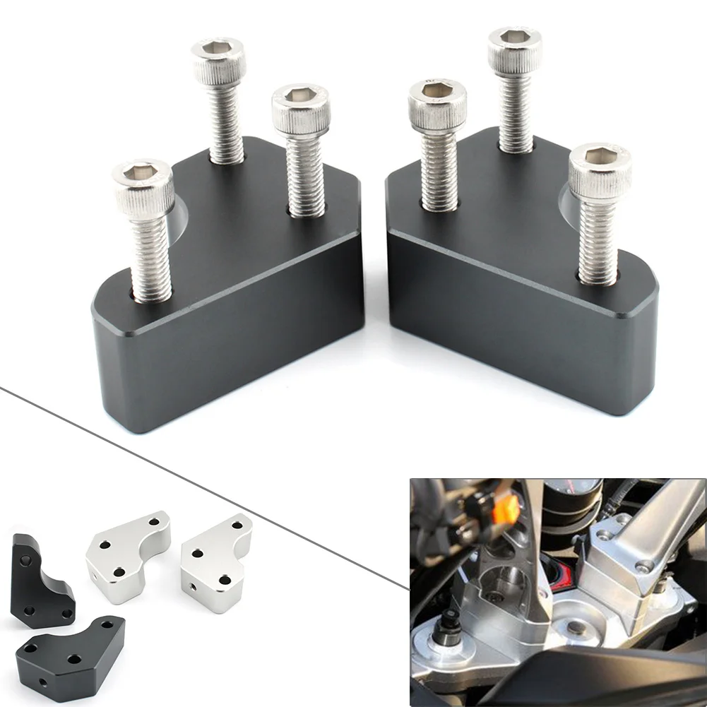 

Titanium/Silver Motorbike CNC Handlebar Risers Height Up Adapters For Kawasaki GTR1400 Concours 1400 2008-2022