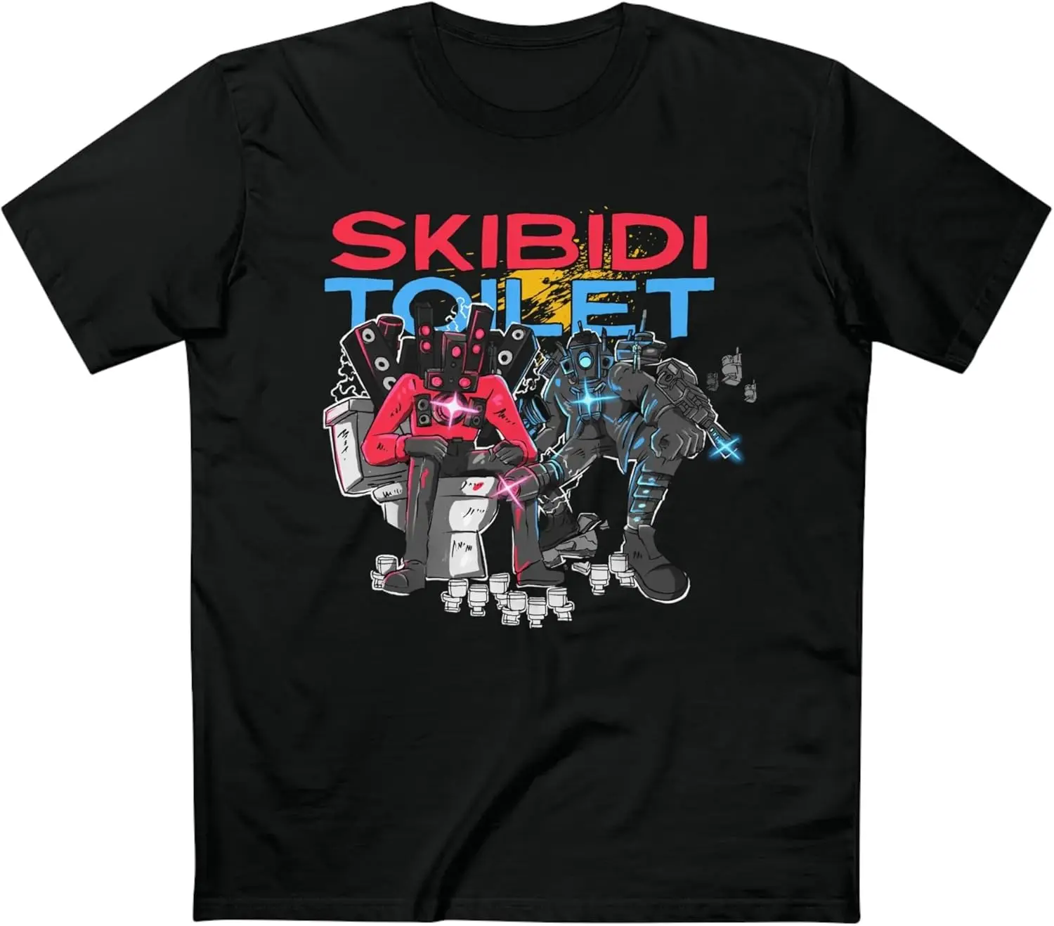 SKIBIDI TOILET™ RNB Juice Tee - Titan Cameraman x Titan Speakerman, DaFuqBoom Official Merch, T-Shirt for Adults