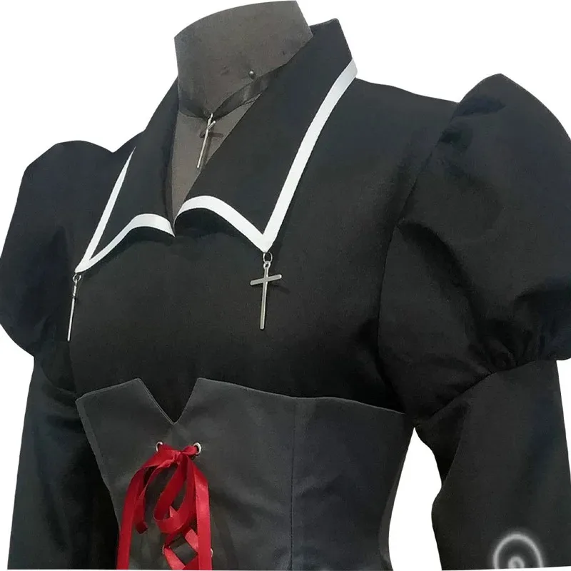 أزياء أنيمي شوجو شارا التأثيرية هوشينا أوتاو فستان تسوكيومي أوتاو تنورة سوداء للنساء زي البحارة بدلة الهالوين التأثيرية