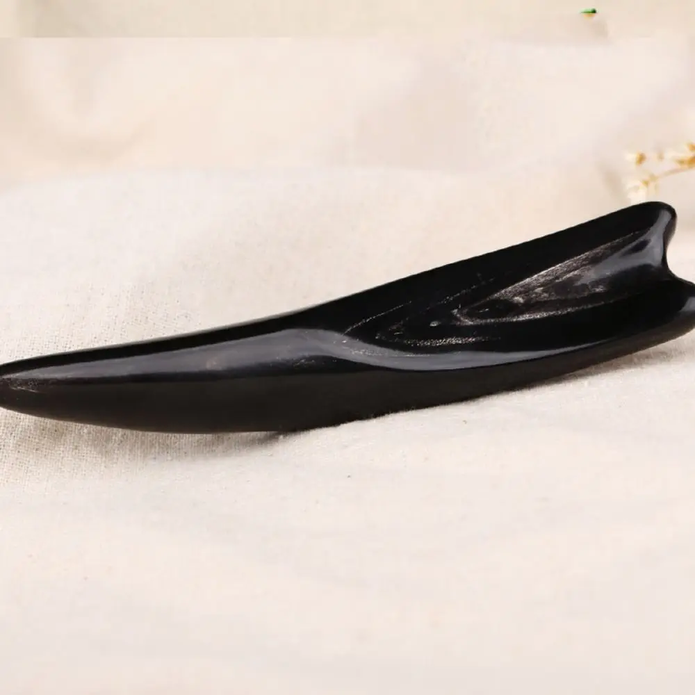 

Большой массажный скребок, натуральная триггерная точка, черный рог буйвола, массажная палочка, ручной инструмент для скребка носа