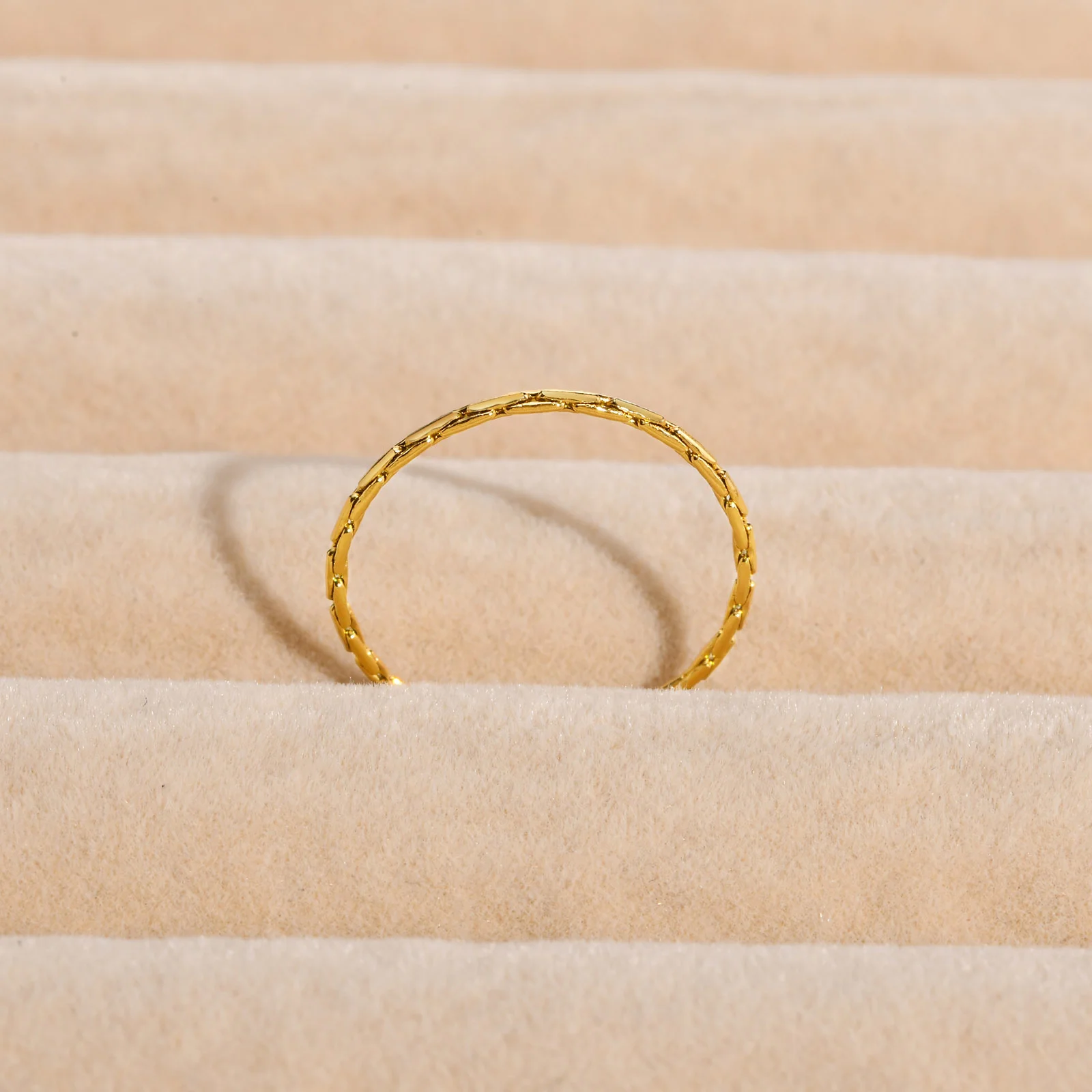 

Extra 1mm Thin Wedding Band Ring for Women, High Polish Gold Plated Stainless Steel Minimalist Jewelry