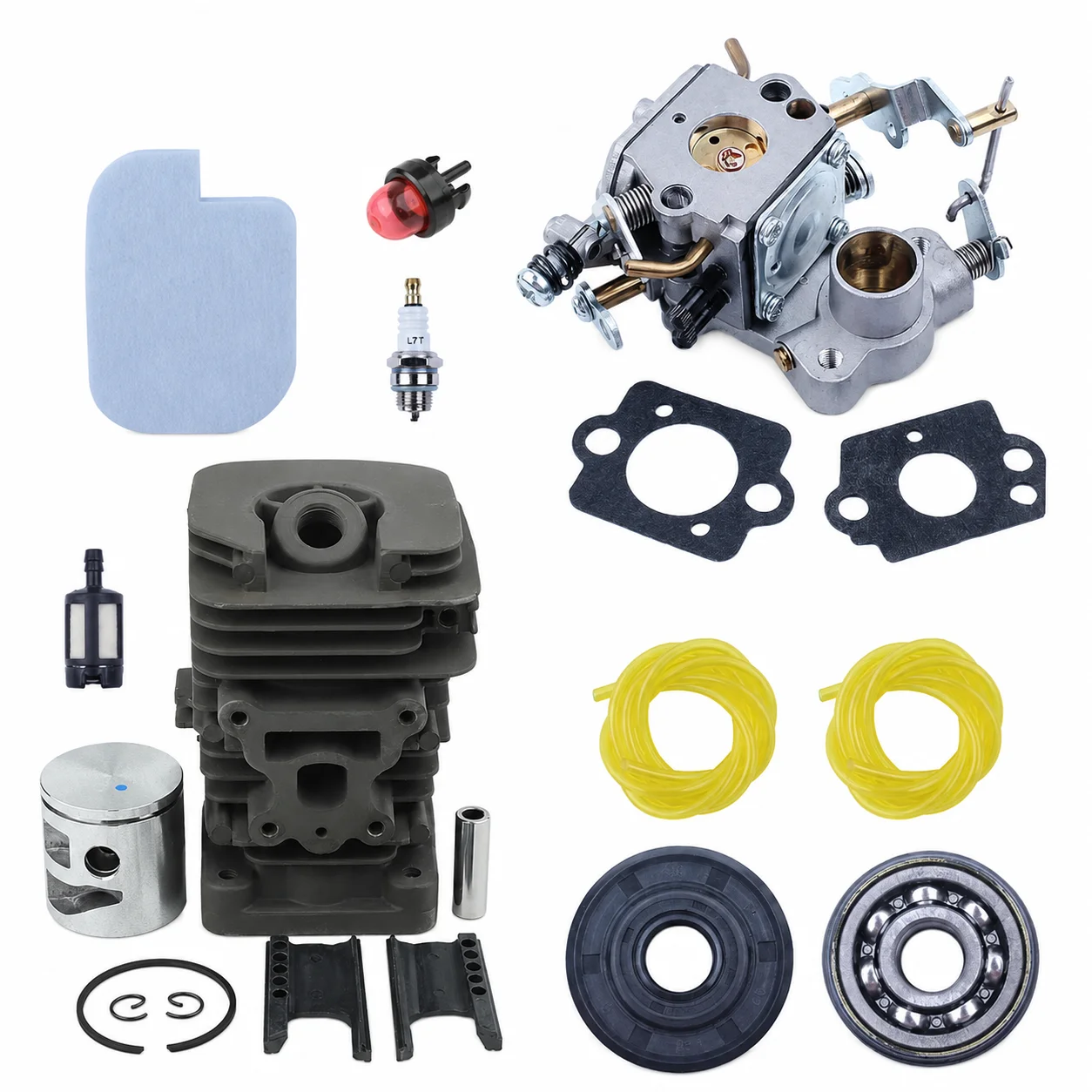 cylinder-piston-kit-carburetor-air-filter-primer-bulb-for-poulan-p3314-3416-3516pr-3818av-4018-chainsaw-parts-replaces-530071884