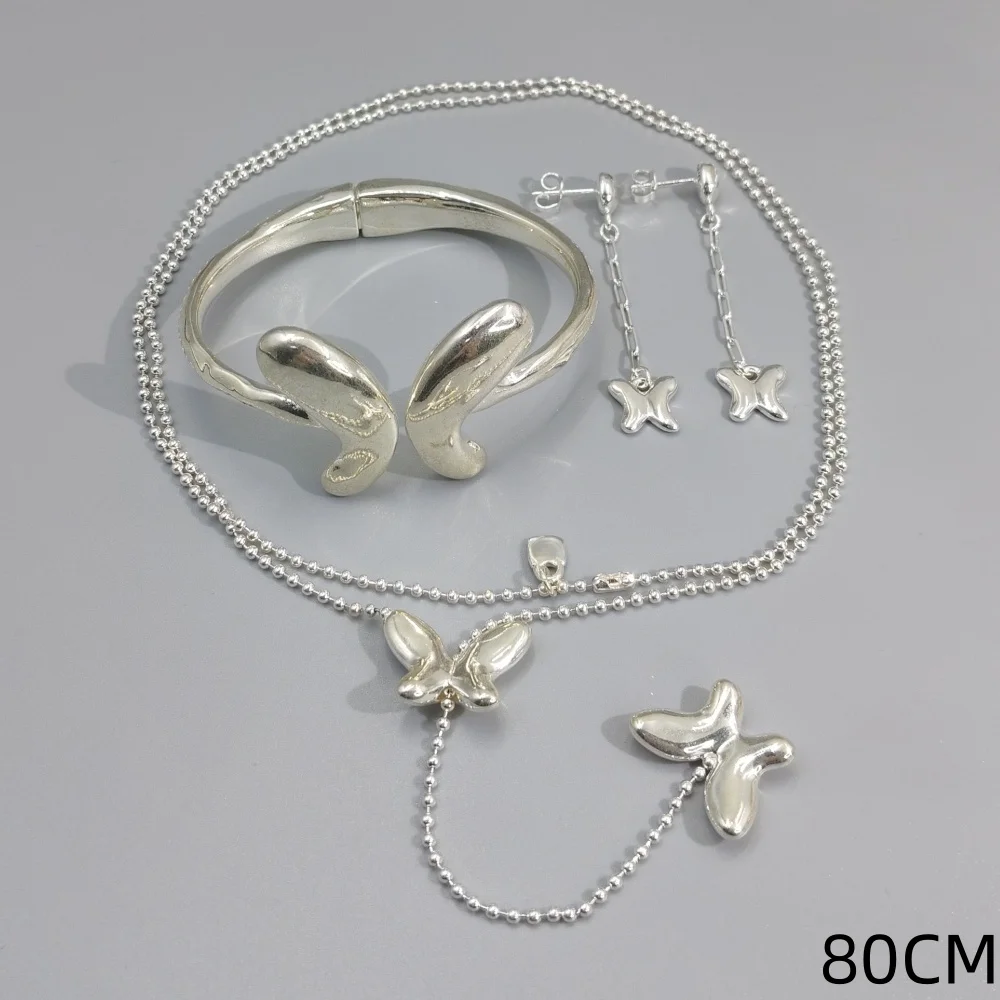 2026 Spain Versatile Hot Selling Gold Silver Butterfly Set Three Piece Set to Give as a Party Gift to Friends