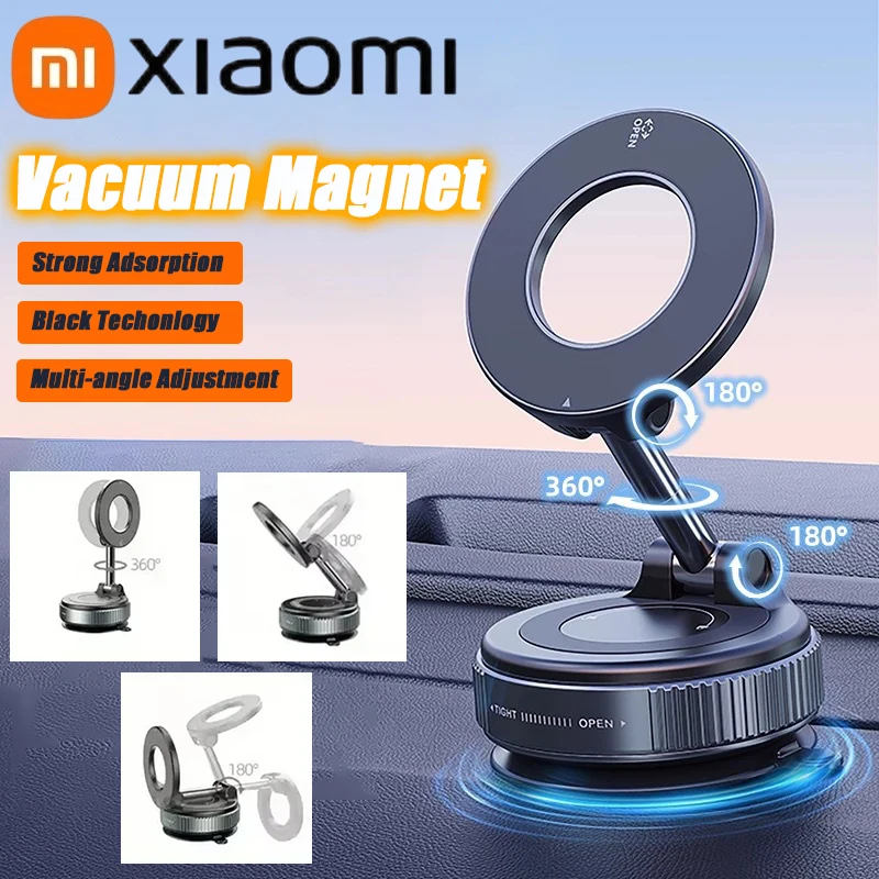 حامل هاتف شاومي 360 ° دوران المغناطيسي سيارة الميكانيكية حامل كوب شفاط المكنسة الكهربائية الامتزاز قوس الملاحة حامل عالمي