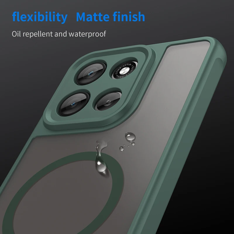 สำหรับโมโตโรล่า โมโต G86 กรณีแม่เหล็กกึ่งโปร่งใสฝ้าด้าน PC + TPU ป้องกันลายนิ้วมือโปร่งแสงสำหรับ MOTO G 86