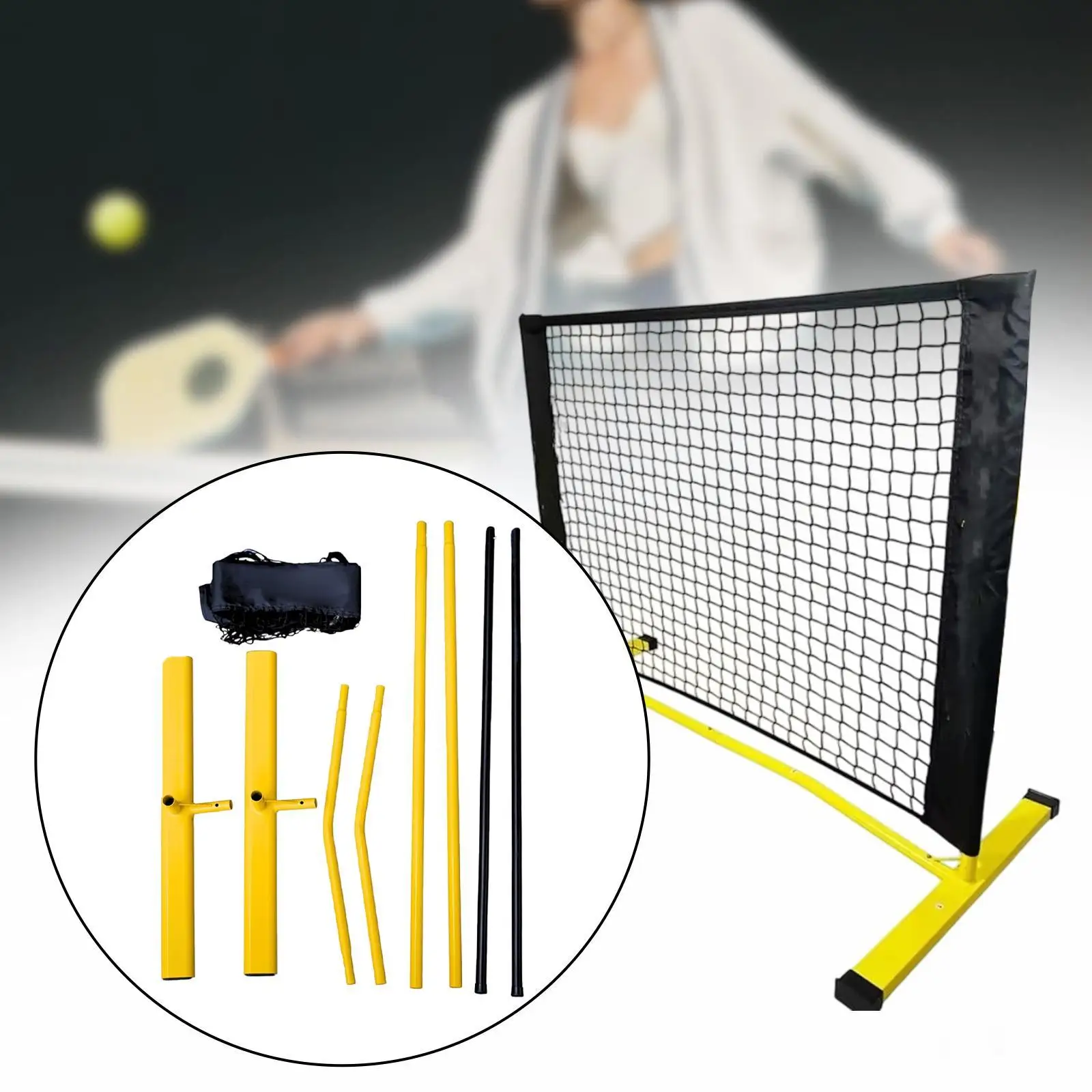 

Mini Pickleball Net Steel Frame Quick Setup Lightweight Rebounder Training Net for Badminton Tennis Outdoor Indoor Driveway Home