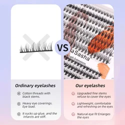 MARIA SASHA 10P 20P 30P 40P 50P 60P Individual Lashes 14 Rows Kit Cluster Eyelashes with Lash Glue Extension Kit Makeup Tools