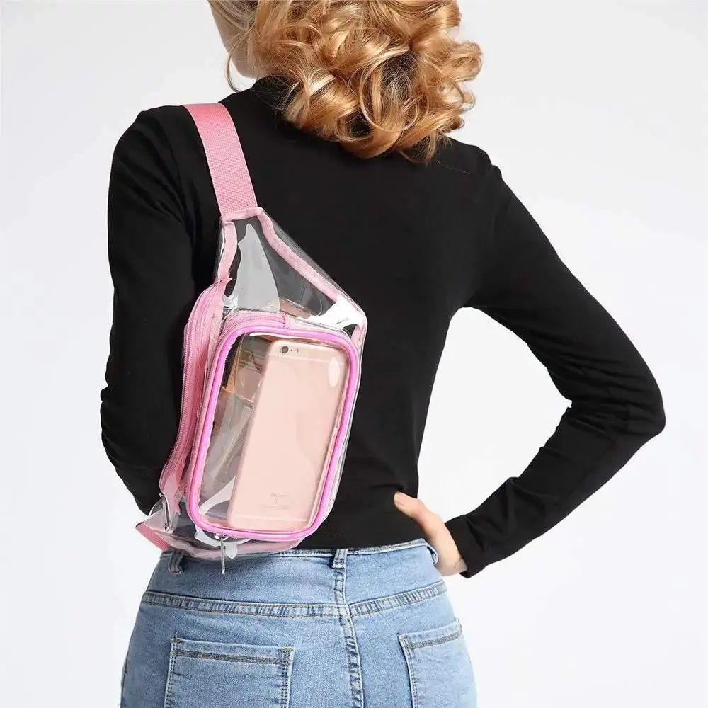 Unisex Tote Bag Backpack Clear Waist Bag Sport Bag Belt Bag Clear Purse