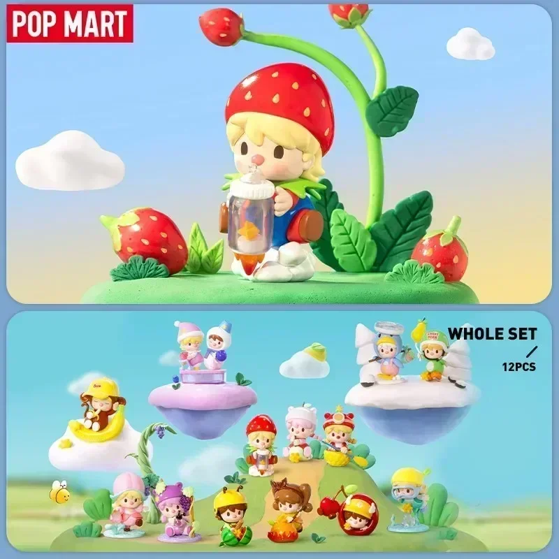 POP MART Sweet Bean Fruit World Adventure Series Scatola cieca Scatola misteriosa Ornamenti Kawaii Figurine Decorazioni per la casa Modello da tavolo Bambola