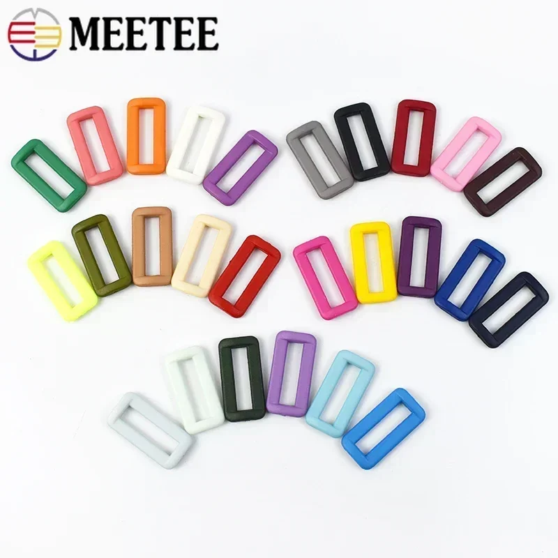 20/50 pz Meetee 15/20/25/30mm plastica quadrato O Ring fibbie borsa cinghia connettore gancio tessitura regolare fibbia della cintura accessorio per