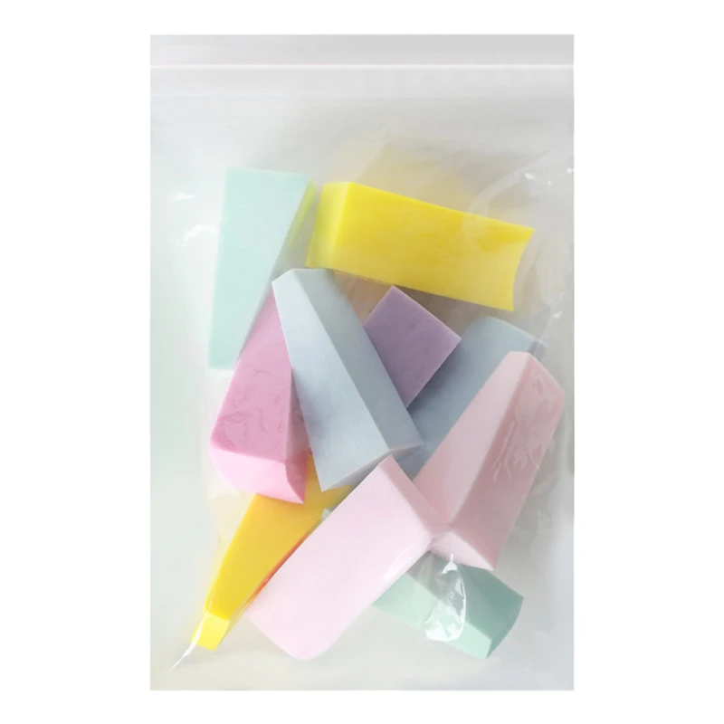 10개 네일 그라데이션 스펀지 삼각형 소프트 옴브레 도구 DIY 젤 폴리쉬 페인팅 폼 컬러 쉐도우 매니큐어 네일 액세서리