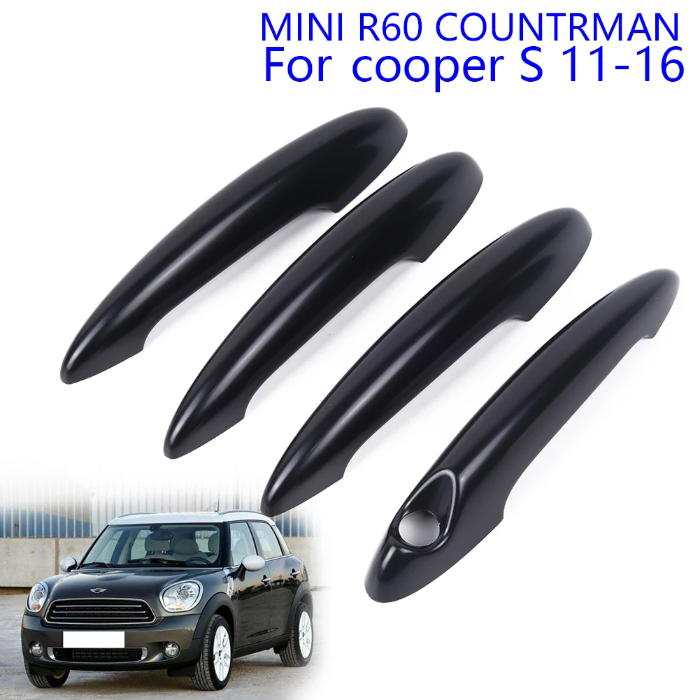 

4Pcs Door Handle Cover For BMW For MINI R60 COUNTRYMAN Cooper S 11-16 Gloss Auto Exterior Parts Black Door Handle Cover Trim