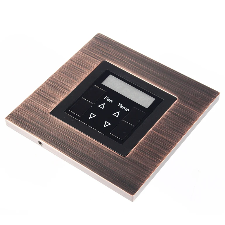 Luxury Red Bronze 12V RS485 Modbus Hotel Air Conditioner Control Panel
