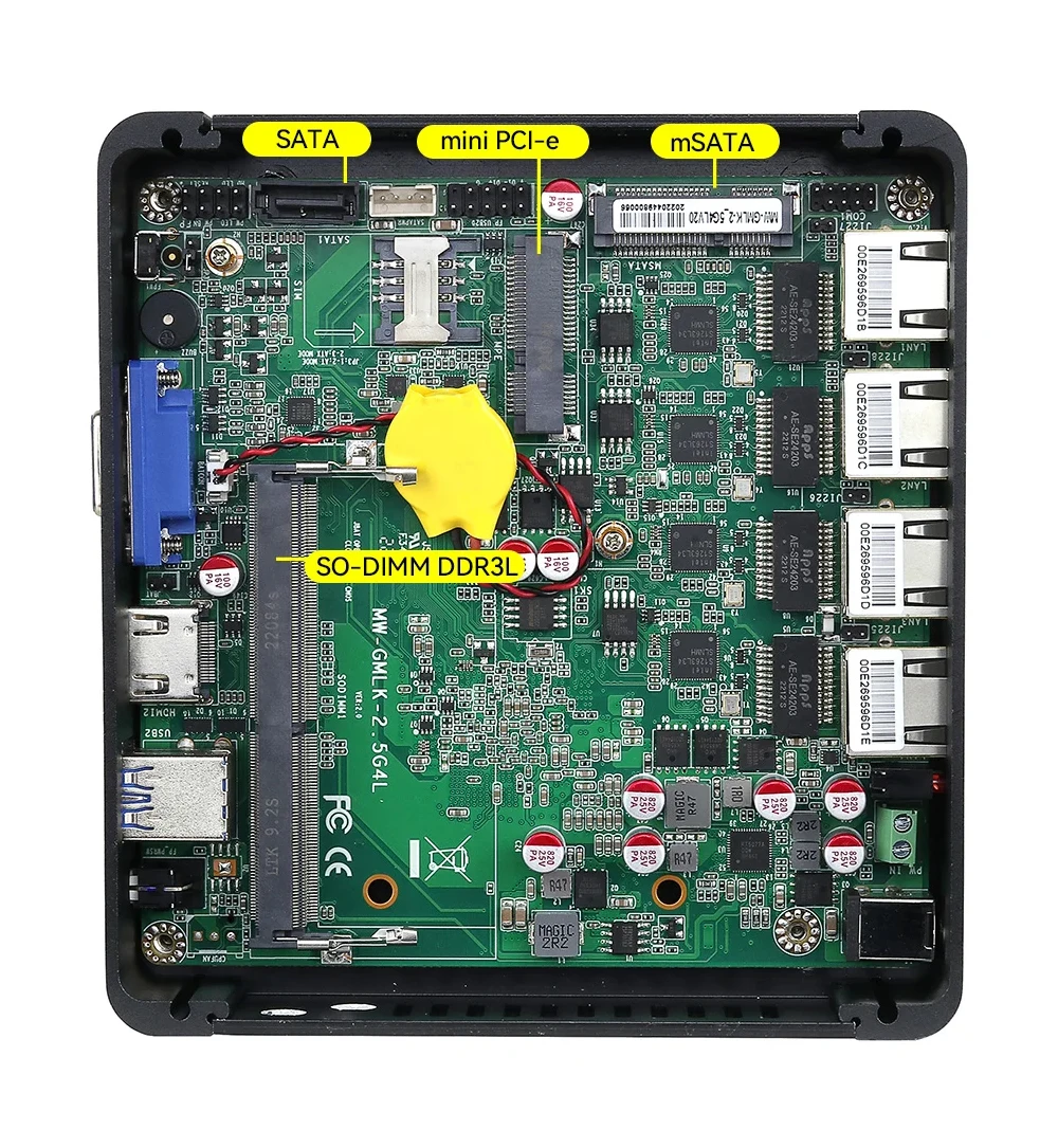 XCY 방화벽 어플라이언스 미니 PC 인텔 셀러론 J1900 쿼드 코어 4개 LAN 포트 2.5G I225V I226V 네트워크 카드 소프트 라우터 Pfsense OPNsense 썸네일 5