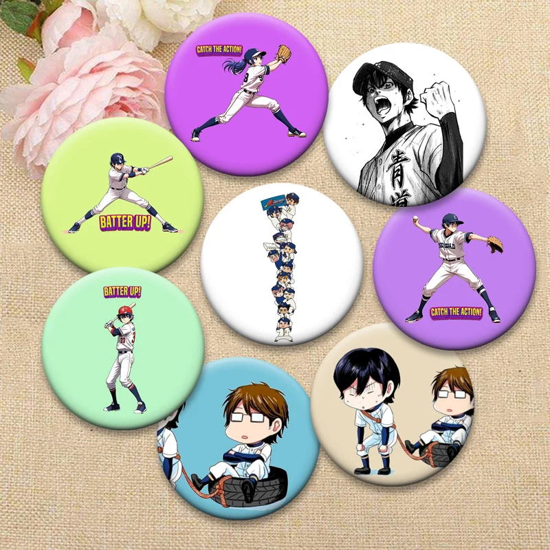 

Anime Ace of Diamond ActII Brooches Sawamura Eijun,Furuya Satoru,Miyuki Kazuya Cartoon Badge Round Pins for Backpack Accessorys