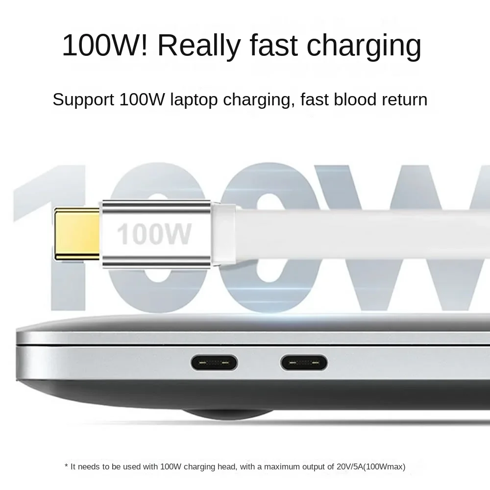 PD100W USB C to Type C Cable Mini Retractable PD 5A QC 4.0 Fast Charging Data Cable For iPhone 15 For MacBook Pro Samsung Switch