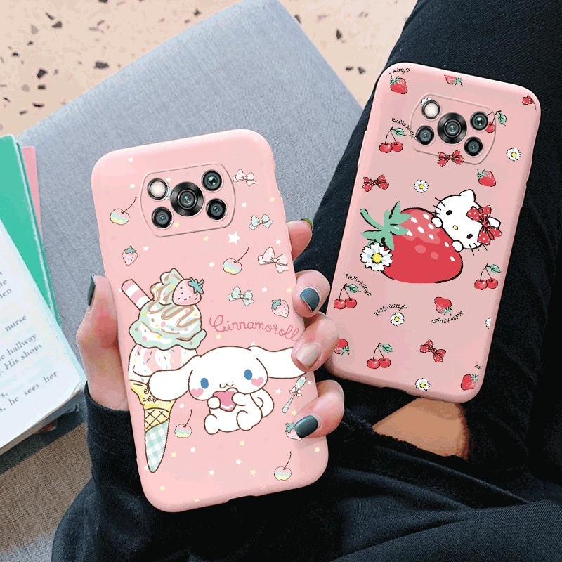 Cute Cartoon Phone Case for Xiaomi POCO X3 NFC Pro Cover Girls for xiaomi poco x3 nfc Anti-drop Kuromi Melody Cinnamoroll Case