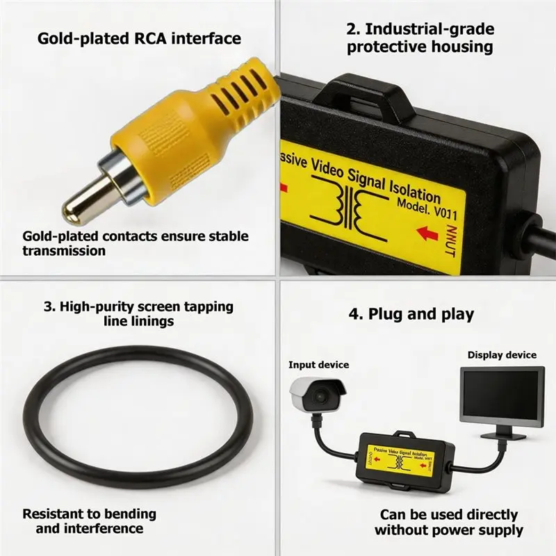 Car For Camera Filter RCA Video Signal Isolator Passive Video Signal Isolation Snowflake Removal
