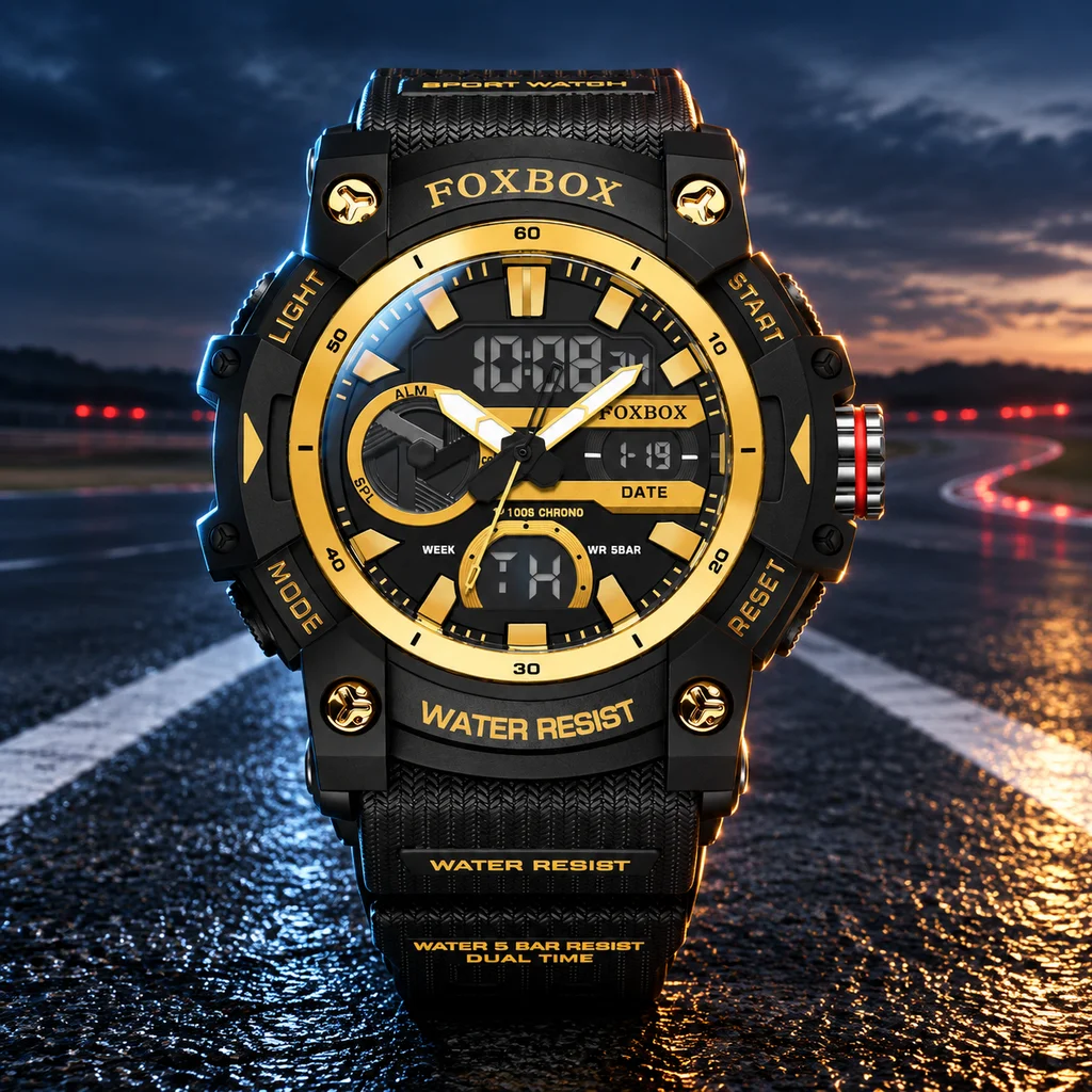 New Fashion LIGE Brand Foxbox Electronic Watches for Men Military Sport Alarm Waterproof Chronograph Quartz Clocks Digital Watch