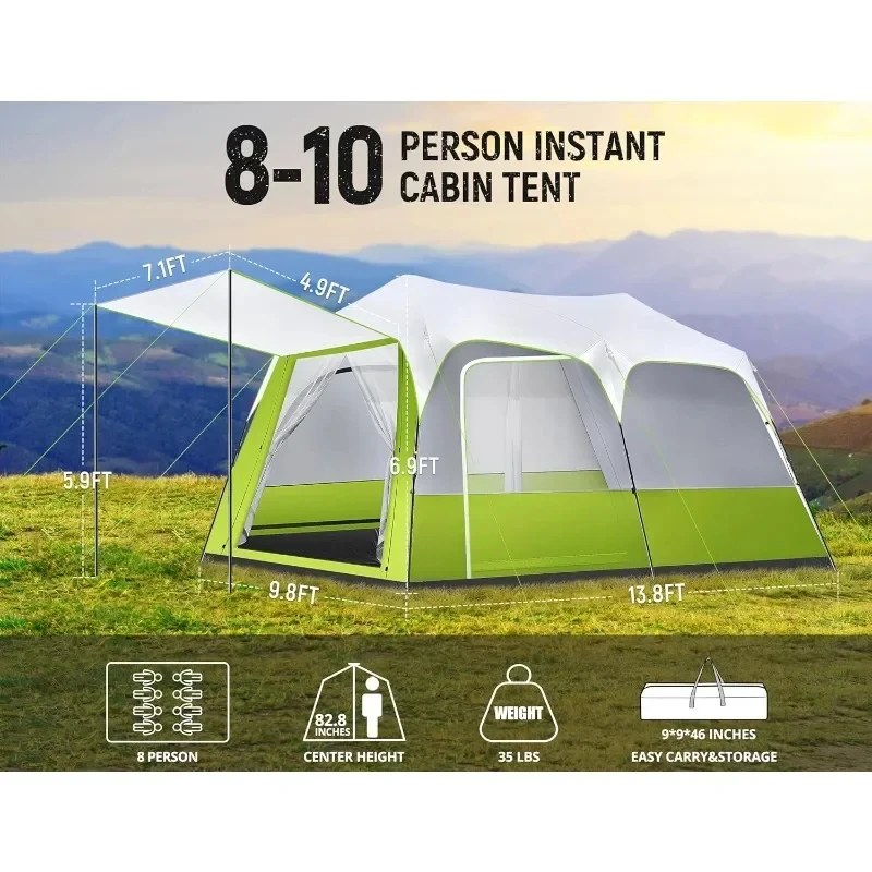 Instant Family Tent, Outdoor Camping Tent, Easy Setup,Room Divider, Carry Bag, Instant Tents for Camping, Hiking