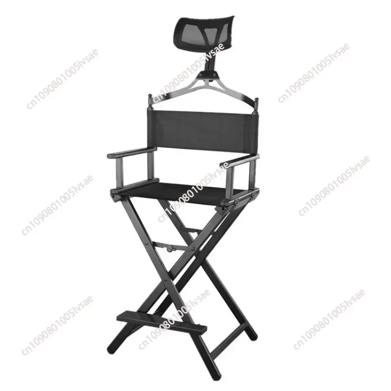 Outdoor Folding Chair Director Makeup Chair Leisure High Chairs Bar Seat Portable Aluminum Alloy Home Camping Beach Travel