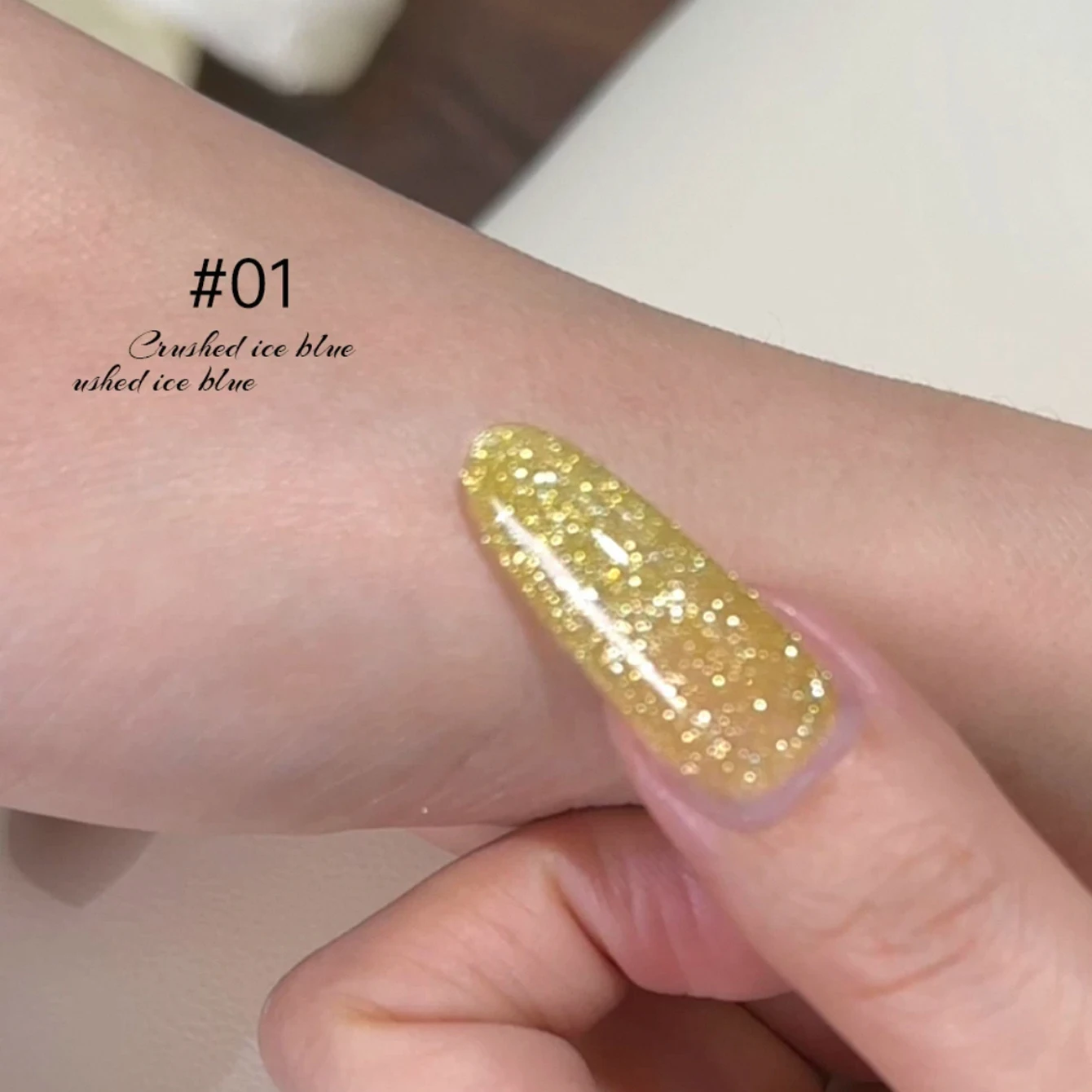 1 pièces WS nouveau glace pilée bleu cassé diamant Gel vernis à ongles populaire souper Flash bleu vert jaune Gel Nail Art Salon de manucure