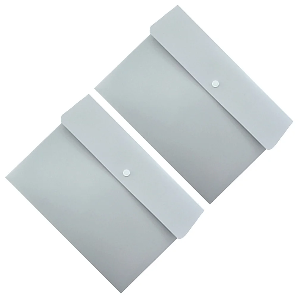 2Pcs Press Button File Folder A4 Transparent Waterproof Document Organizer for Office Home File Folder
