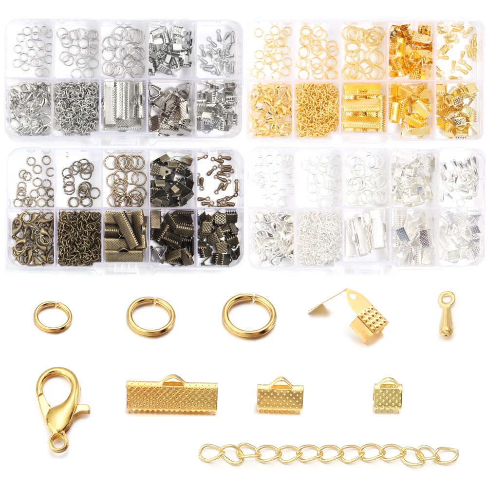 1Box Jewelry Making Kits Lobster Clasp Open Jump Rings Lobster Clasps for DIY Bracelet Necklace Chain Accessories Making Supplie