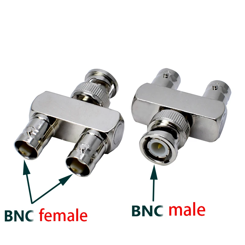1pc BNC Male Plug To 2X Female Jack RF Adapter Q9 3 Way Connector Y F Type Monitoring Video Convertor NEW Wholesale