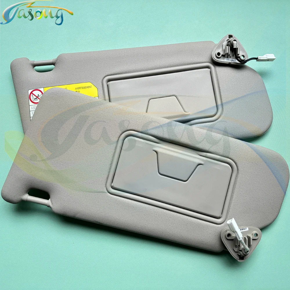 Yasong Panel Visor matahari depan mobil abu-abu dengan lampu cermin rias untuk Mitsubishi ASX 2007-2021 Outlander 2007-2021