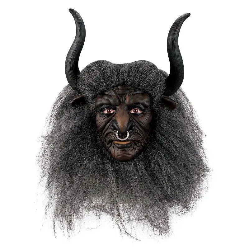 

Bull Demon King Mask, Funny Halloween Cosplay, Journey-to-the-West Ox-Head Overhead Latex Headpiece