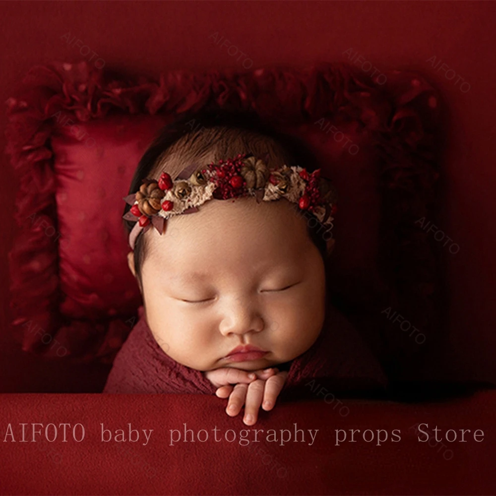 Diadema para bebé niña recién nacida, accesorios de fotografía, tocado de Navidad, pelo, flor, estudio fotográfico