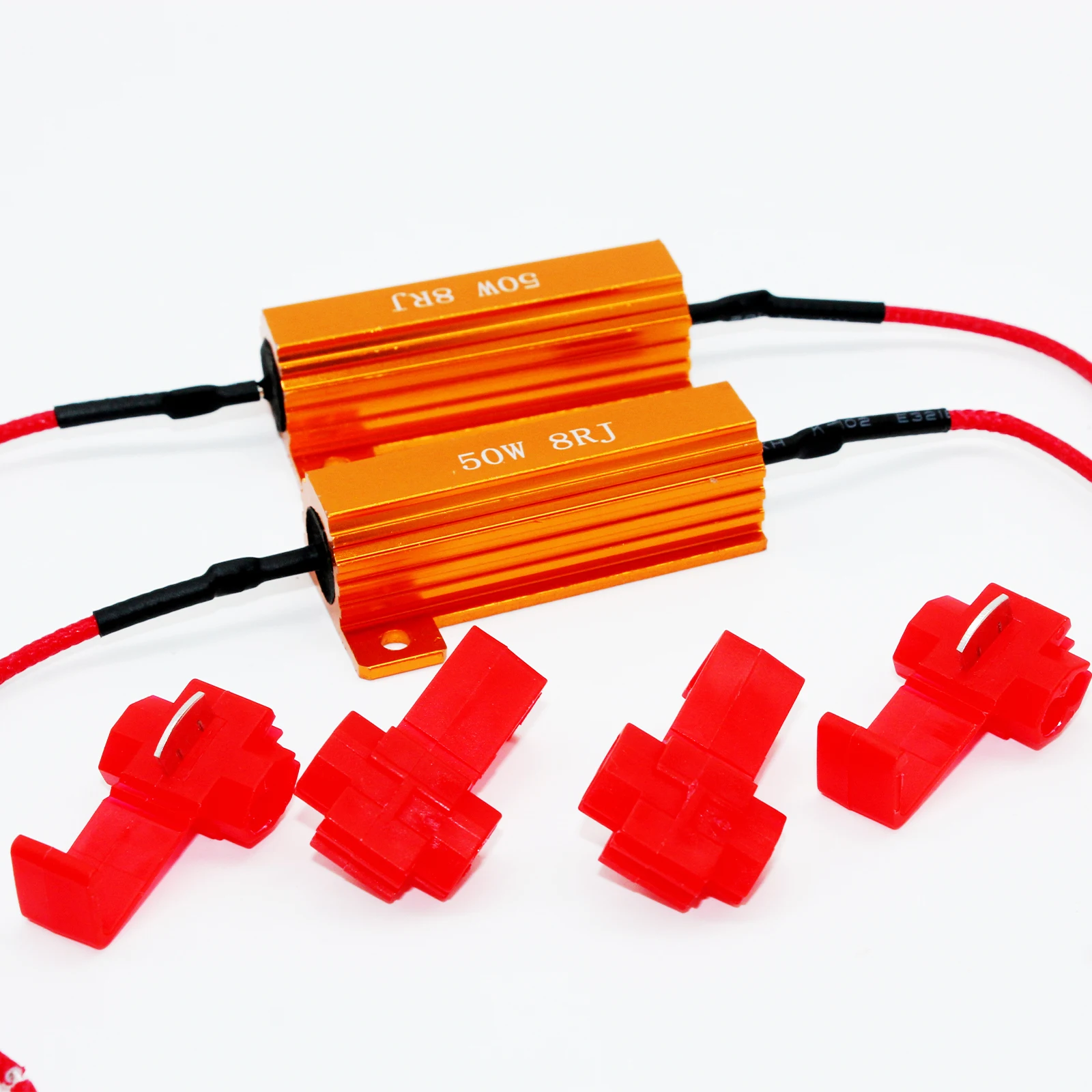 

4Pcs 6PC 2PC 50W 8Ohm for DC 12V Car Load Resistor Error Canceller LED Decoder Canbus Free Wiring Canceller Decoder Light